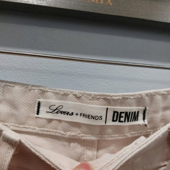 Revolve Lovers + Friends Jack High Rise Cut Off Mosswood Cream Denim Shorts 29 - Picture 4 of 9